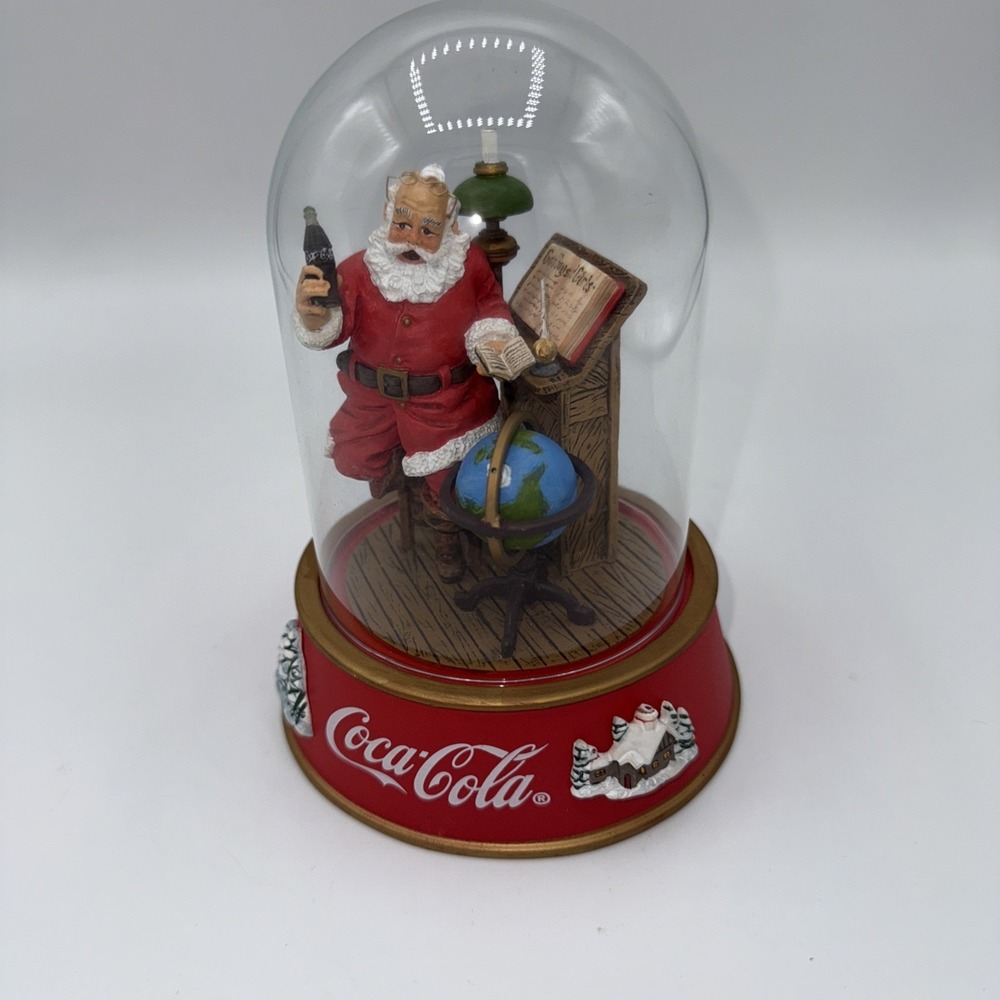 Franklin Coca Cola " Making A List " Domed Figurine
